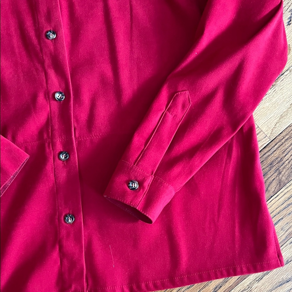 Talbots Fuchsia Button-Front Blouse - image 4